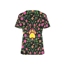 Load image into Gallery viewer, Floral Bearpaw Pink and Yellow All Over Print Scrub Top Scrub Top e-joyer 
