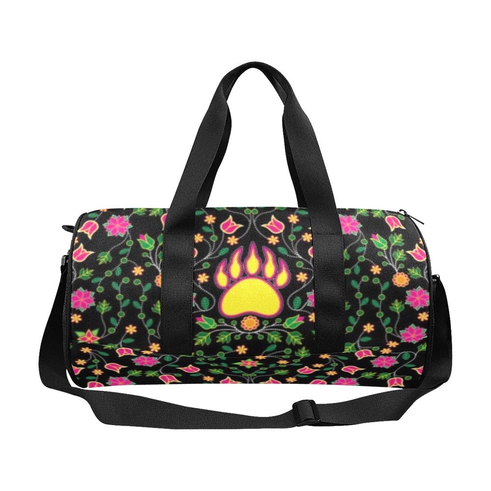 Floral Bearpaw Pink and Yellow Duffle Bag (Model 1679) bag e-joyer 