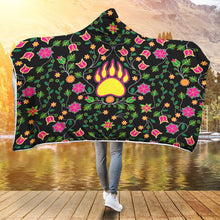 Load image into Gallery viewer, Floral Bearpaw Pink and Yellow Hooded Blanket blanket 49 Dzine 
