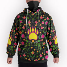 Load image into Gallery viewer, Floral Bearpaw Pink and Yellow Hoodie with Face Cover 49 Dzine 
