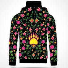 Load image into Gallery viewer, Floral Bearpaw Pink and Yellow Hoodie with Face Cover 49 Dzine 
