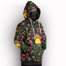 Load image into Gallery viewer, Floral Bearpaw Pink and Yellow Hoodie with Face Cover 49 Dzine 
