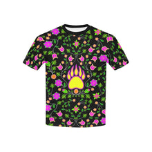 Load image into Gallery viewer, Floral Bearpaw Pink and Yellow Kids&#39; All Over Print T-shirt (USA Size) (Model T40) tshirt e-joyer 
