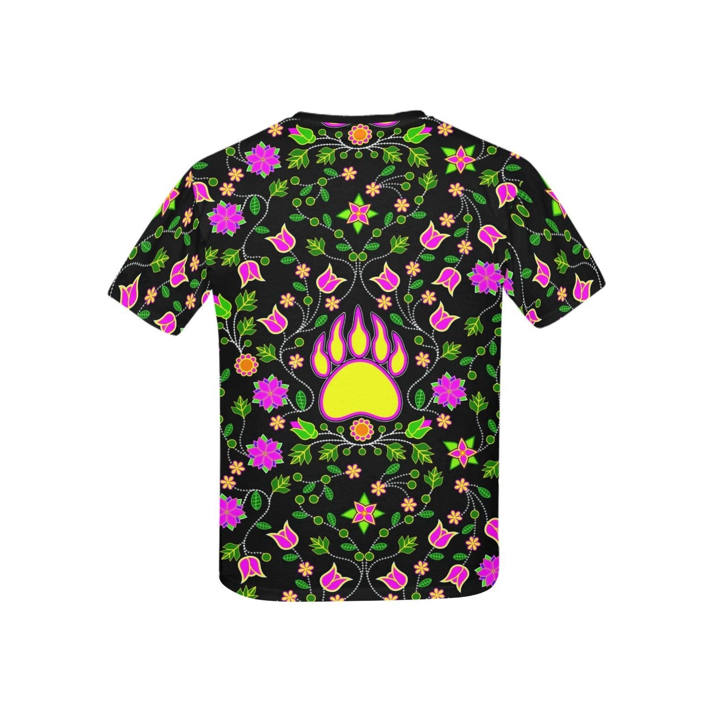 Floral Bearpaw Pink and Yellow Kids' All Over Print T-shirt (USA Size) (Model T40) tshirt e-joyer 
