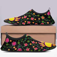 Load image into Gallery viewer, Floral Bearpaw Pink and Yellow Kid&#39;s Sockamoccs Slip On Shoes Herman 
