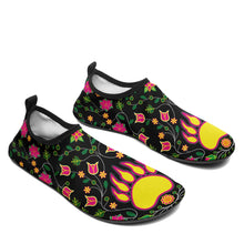 Load image into Gallery viewer, Floral Bearpaw Pink and Yellow Kid&#39;s Sockamoccs Slip On Shoes Herman 
