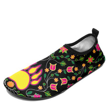 Load image into Gallery viewer, Floral Bearpaw Pink and Yellow Kid&#39;s Sockamoccs Slip On Shoes Herman 
