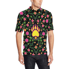 Load image into Gallery viewer, Floral Bearpaw Pink and Yellow Men&#39;s All Over Print Polo Shirt (Model T55) Men&#39;s Polo Shirt (Model T55) e-joyer 
