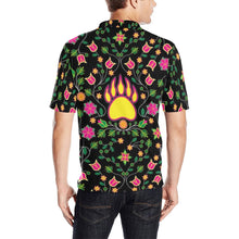 Load image into Gallery viewer, Floral Bearpaw Pink and Yellow Men&#39;s All Over Print Polo Shirt (Model T55) Men&#39;s Polo Shirt (Model T55) e-joyer 
