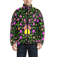 Load image into Gallery viewer, Floral Bearpaw Pink and Yellow Men&#39;s Stand Collar Padded Jacket (Model H41) Men&#39;s Stand Collar Padded Jacket (H41) e-joyer 
