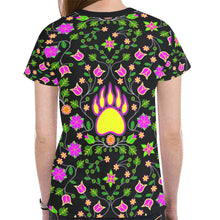 Load image into Gallery viewer, Floral Bearpaw Pink and Yellow New All Over Print T-shirt for Women (Model T45) tshirt e-joyer 
