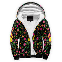 Load image into Gallery viewer, Floral Bearpaw Pink and Yellow Sherpa Hoodie hoodie Herman 
