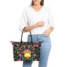 Load image into Gallery viewer, Floral Bearpaw Pink and Yellow Single-Shoulder Lady Handbag (Model 1714) bag e-joyer 
