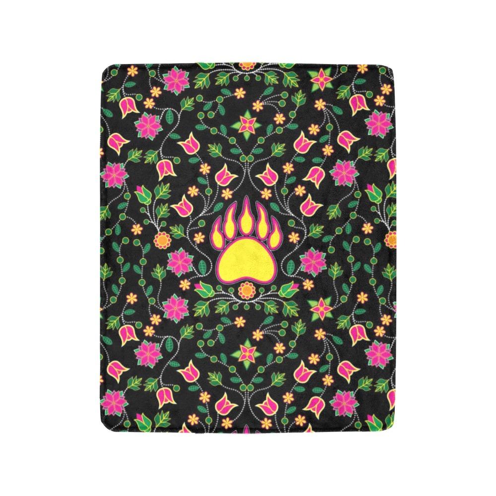 Floral Bearpaw Pink and Yellow Ultra-Soft Micro Fleece Blanket 40