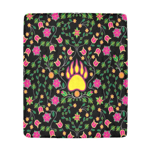 Floral Bearpaw Pink and Yellow Ultra-Soft Micro Fleece Blanket 50