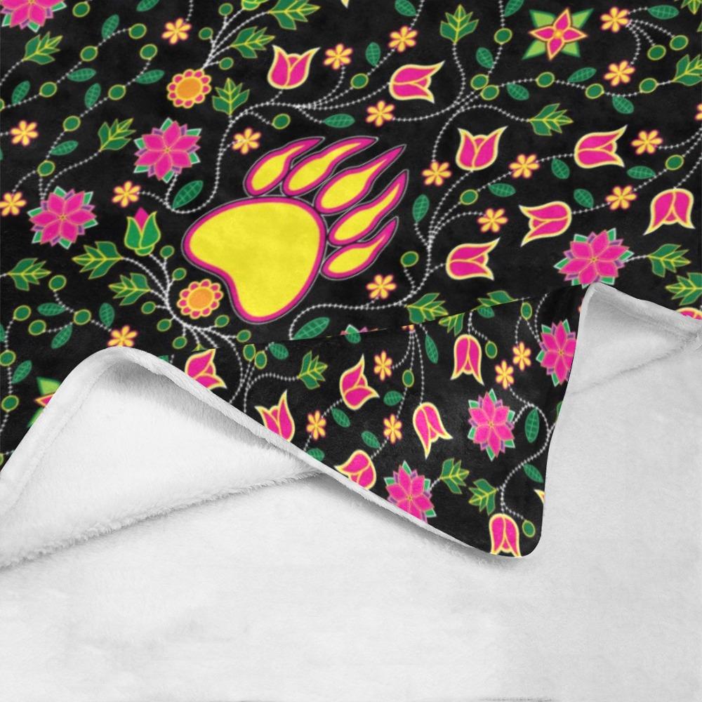 Floral Bearpaw Pink and Yellow Ultra-Soft Micro Fleece Blanket 50"x60" blanket e-joyer 