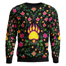 Load image into Gallery viewer, Floral Bearpaw Pink and Yellow Unisex Crewneck Long Sleeve Top 49 Dzine 
