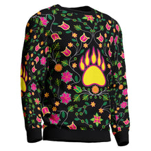 Load image into Gallery viewer, Floral Bearpaw Pink and Yellow Unisex Crewneck Long Sleeve Top 49 Dzine 
