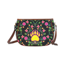 Load image into Gallery viewer, Floral Bearpaw Saddle Bag/Small (Model 1649) Full Customization Saddle Bag/Small (Full Customization) e-joyer 
