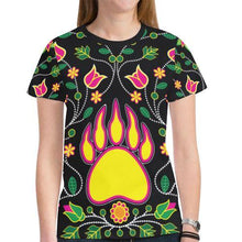 Load image into Gallery viewer, Floral Bearpaw Sunset and Yellow New All Over Print T-shirt for Women (Model T45) New All Over Print T-shirt for Women (T45) e-joyer 
