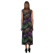 Load image into Gallery viewer, Floral Bufallo Phaedra Sleeveless Open Fork Long Dress (Model D08) dress e-joyer 

