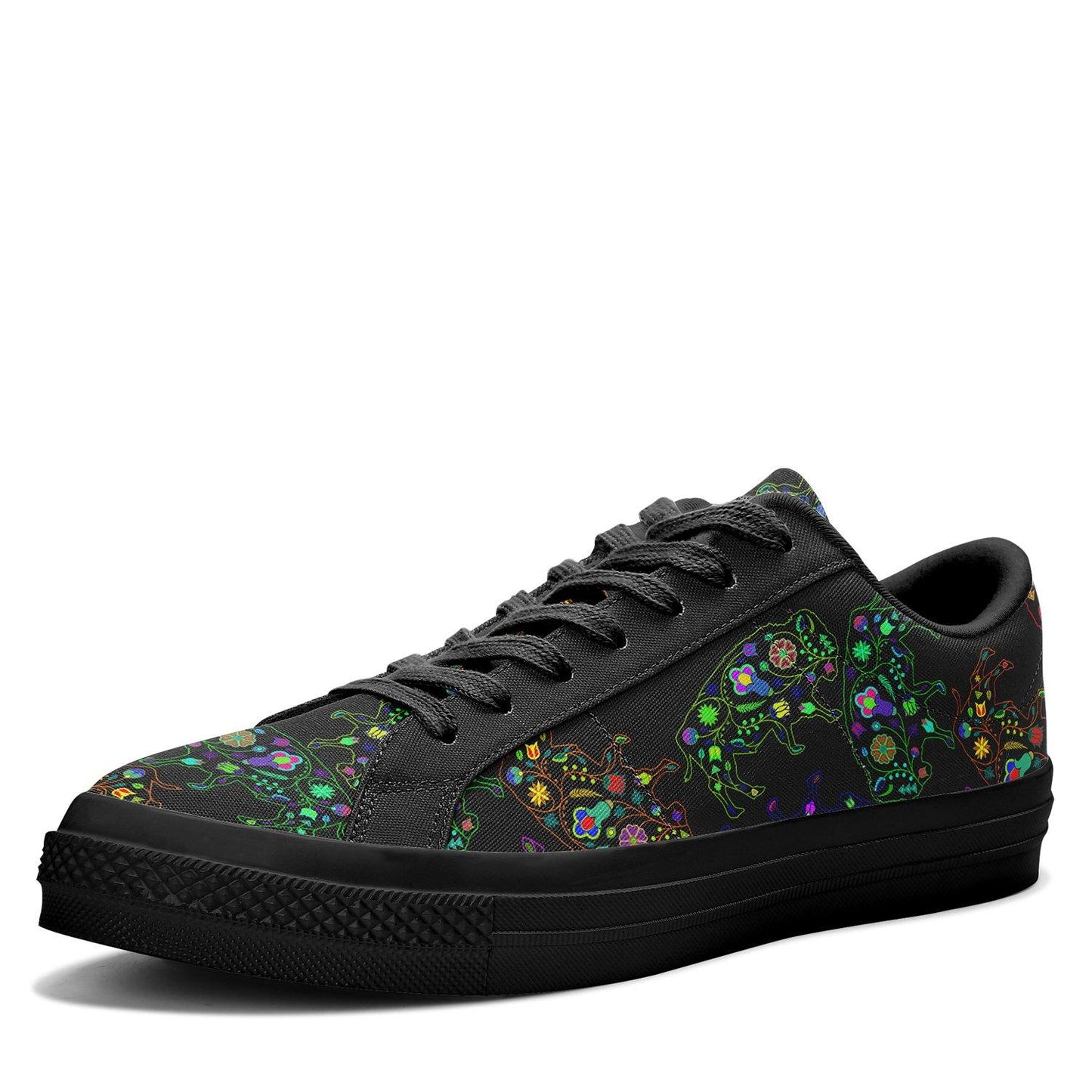 Floral Buffalo Aapisi Low Top Canvas Shoes Black Sole aapisi Herman 