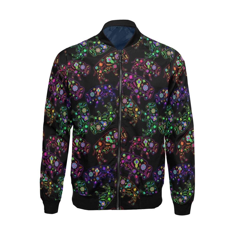 Floral Buffalo All Over Print Bomber Jacket for Men (Model H19) All Over Print Bomber Jacket for Men (H19) e-joyer 