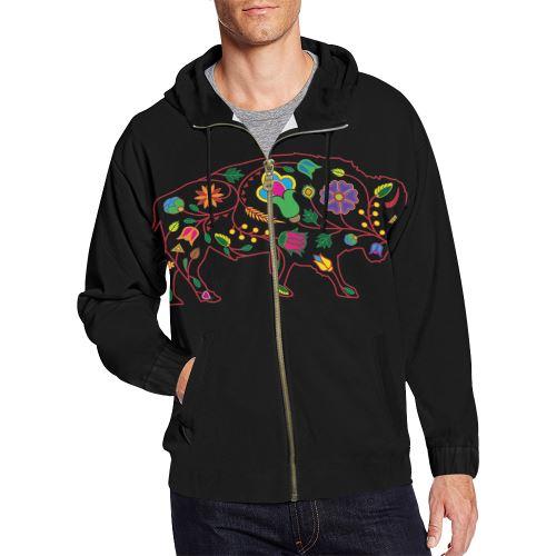 Floral Buffalo All Over Print Full Zip Hoodie for Men (Model H14) All Over Print Full Zip Hoodie for Men (H14) e-joyer 