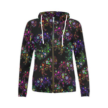 Load image into Gallery viewer, Floral Buffalo All Over Print Full Zip Hoodie for Women (Model H14) All Over Print Full Zip Hoodie for Women (H14) e-joyer 
