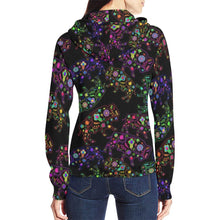 Load image into Gallery viewer, Floral Buffalo All Over Print Full Zip Hoodie for Women (Model H14) All Over Print Full Zip Hoodie for Women (H14) e-joyer 
