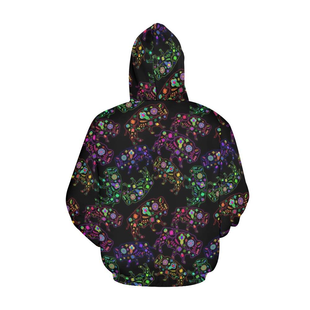 Floral Buffalo All Over Print Hoodie for Women (USA Size) (Model H13) All Over Print Hoodie for Women (H13) e-joyer 