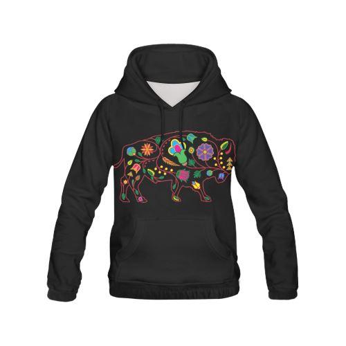 Floral Buffalo All Over Print Hoodie for Women (USA Size) (Model H13) All Over Print Hoodie for Women (H13) e-joyer 