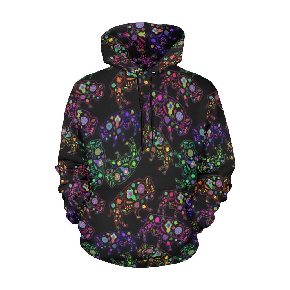 Floral Buffalo All Over Print Hoodie for Women (USA Size) (Model H13) All Over Print Hoodie for Women (H13) e-joyer 