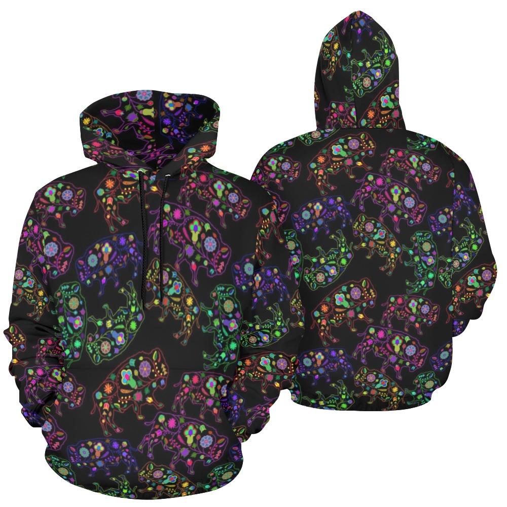 Floral Buffalo All Over Print Hoodie for Women (USA Size) (Model H13) All Over Print Hoodie for Women (H13) e-joyer 