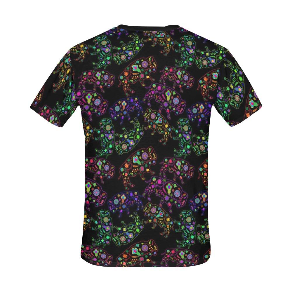 Floral Buffalo All Over Print T-Shirt for Men (USA Size) (Model T40) All Over Print T-Shirt for Men (T40) e-joyer 