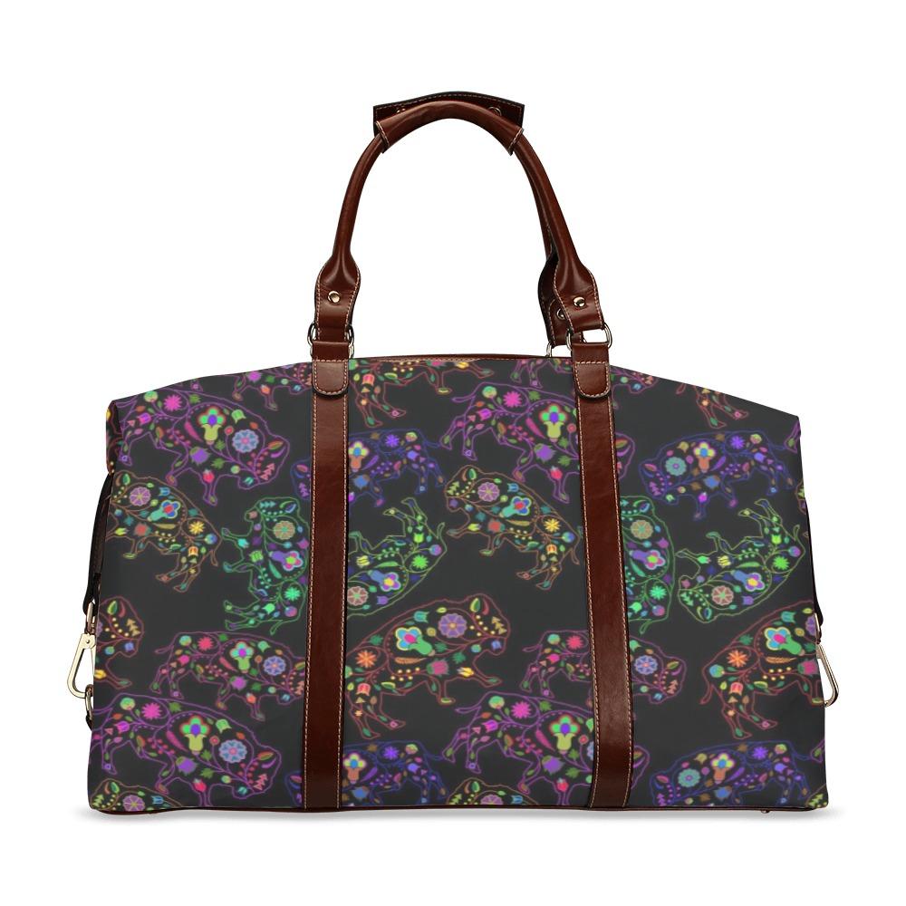 Floral Buffalo Classic Travel Bag (Model 1643) Remake Classic Travel Bags (1643) e-joyer 