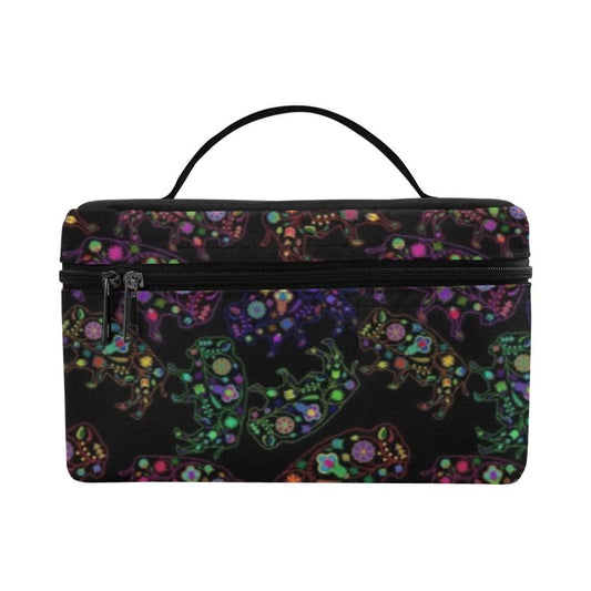 Floral Buffalo Cosmetic Bag/Large (Model 1658) Cosmetic Bag e-joyer 