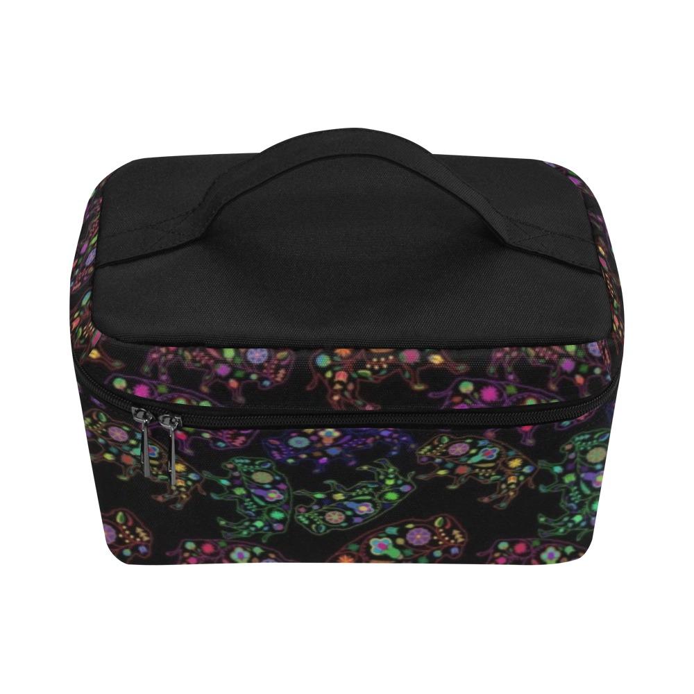 Floral Buffalo Cosmetic Bag/Large (Model 1658) Cosmetic Bag e-joyer 