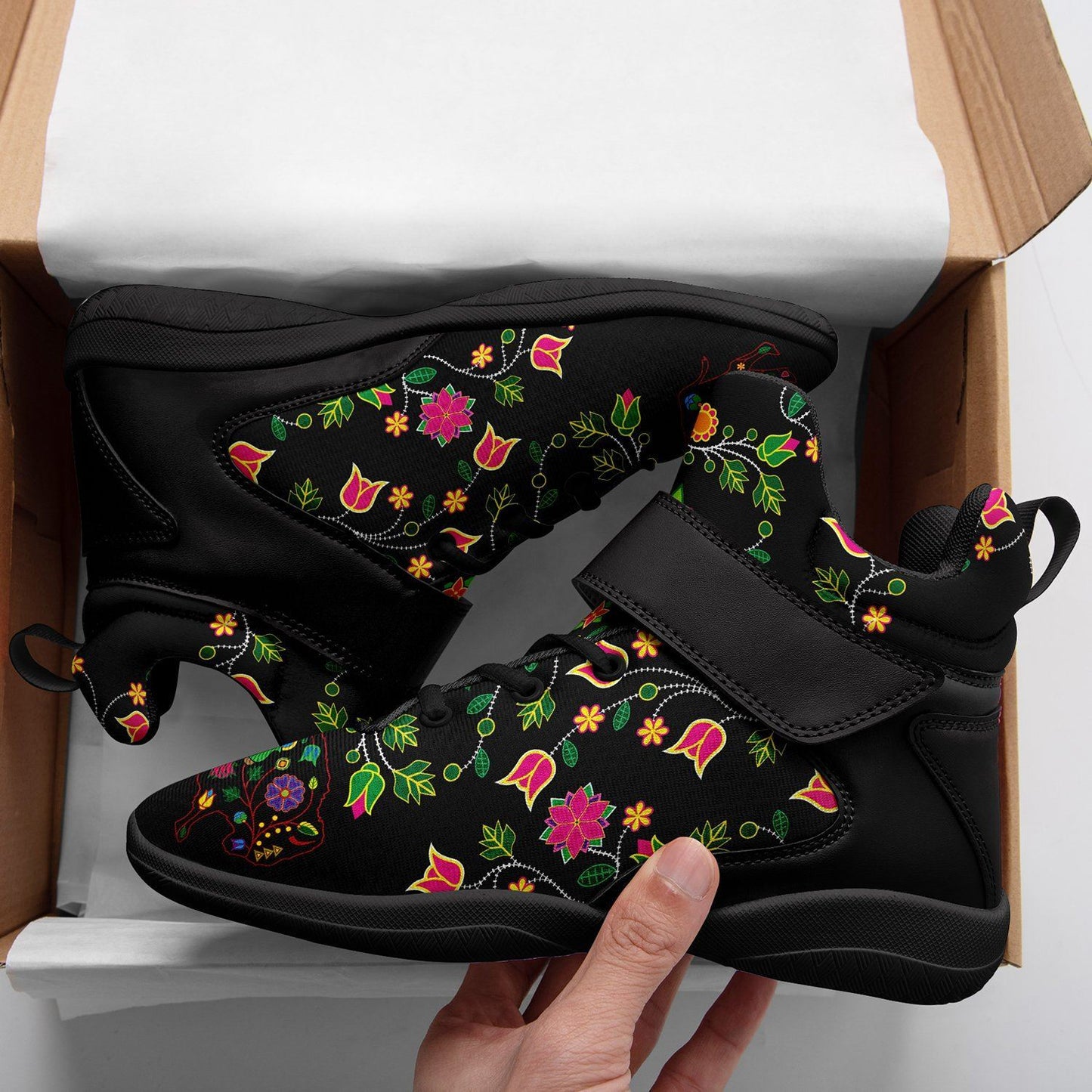 Floral Buffalo Ipottaa Basketball / Sport High Top Shoes - Black Sole 49 Dzine 