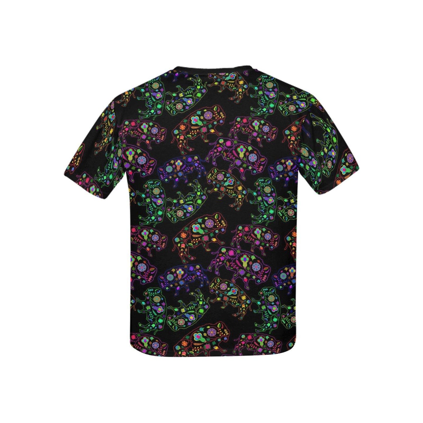 Floral Buffalo Kids' All Over Print T-shirt (USA Size) (Model T40) All Over Print T-shirt for Kid (T40) e-joyer 