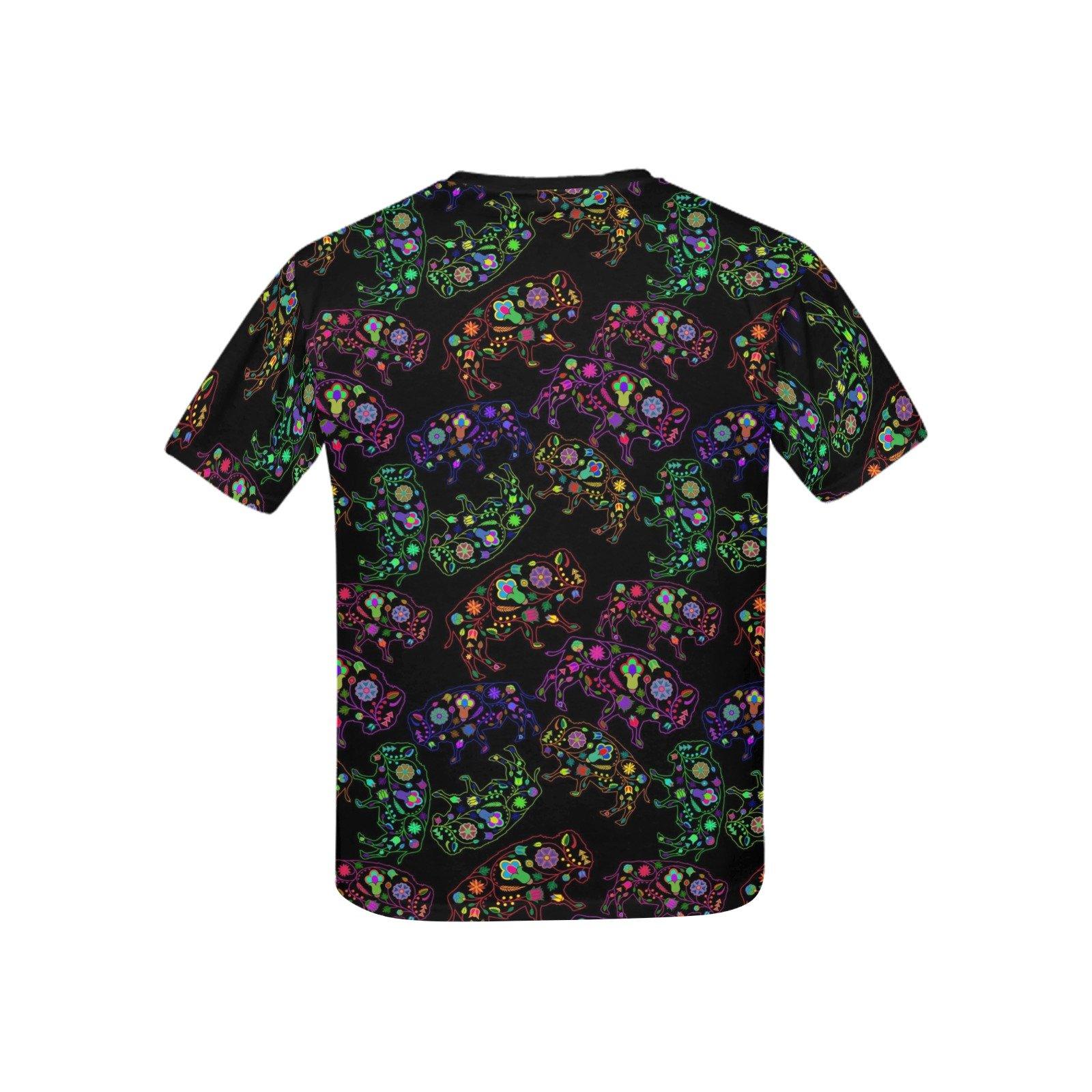 Floral Buffalo Kids' All Over Print T-shirt (USA Size) (Model T40) All Over Print T-shirt for Kid (T40) e-joyer 