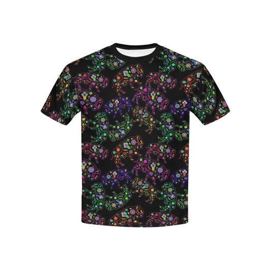 Floral Buffalo Kids' All Over Print T-shirt (USA Size) (Model T40) All Over Print T-shirt for Kid (T40) e-joyer 