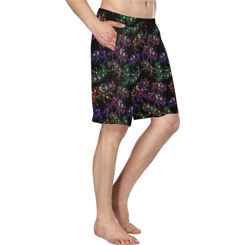 Floral Buffalo Men's All Over Print Casual Shorts (Model L23) Men's Casual Shorts (L23) e-joyer 