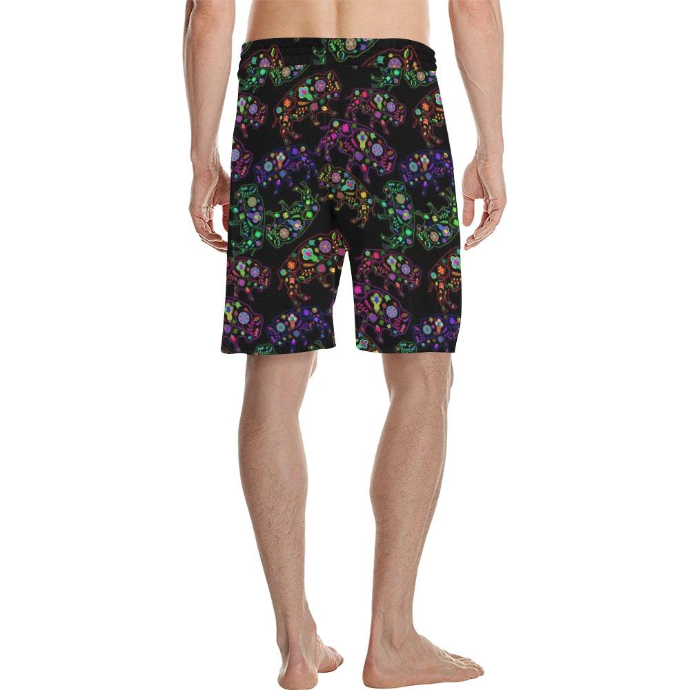 Floral Buffalo Men's All Over Print Casual Shorts (Model L23) Men's Casual Shorts (L23) e-joyer 