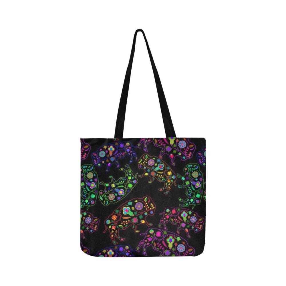 Floral Buffalo Reusable Shopping Bag Model 1660 (Two sides) Shopping Tote Bag (1660) e-joyer 