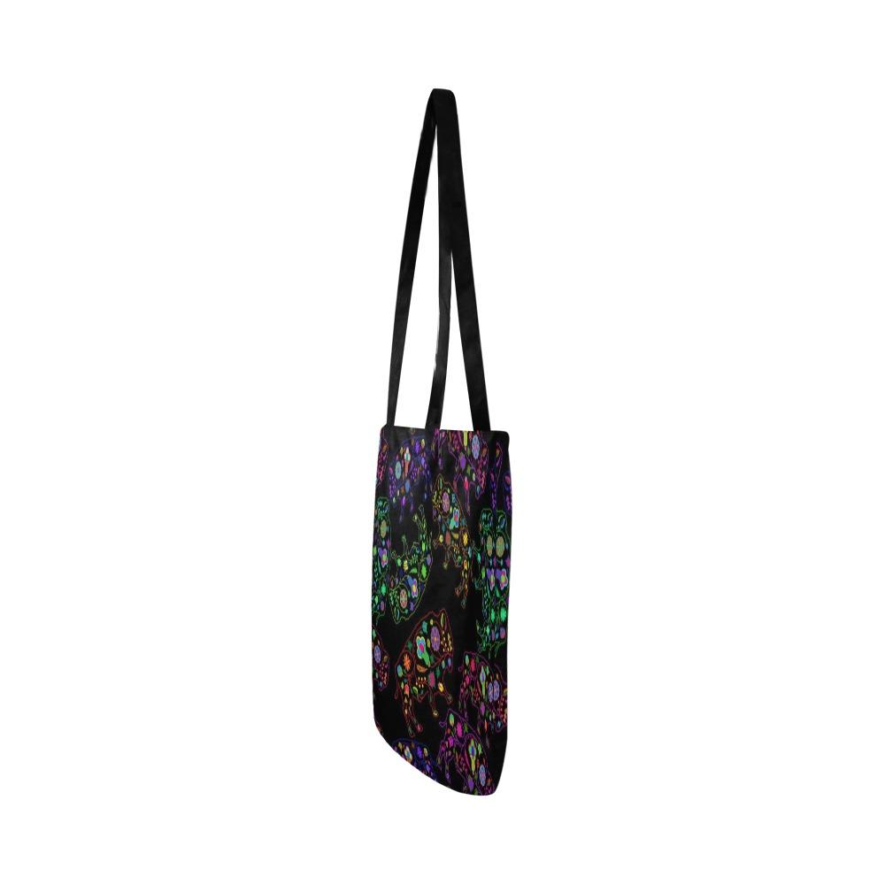 Floral Buffalo Reusable Shopping Bag Model 1660 (Two sides) Shopping Tote Bag (1660) e-joyer 