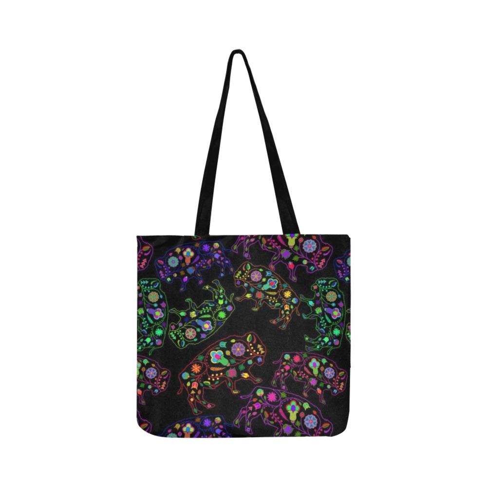 Floral Buffalo Reusable Shopping Bag Model 1660 (Two sides) Shopping Tote Bag (1660) e-joyer 