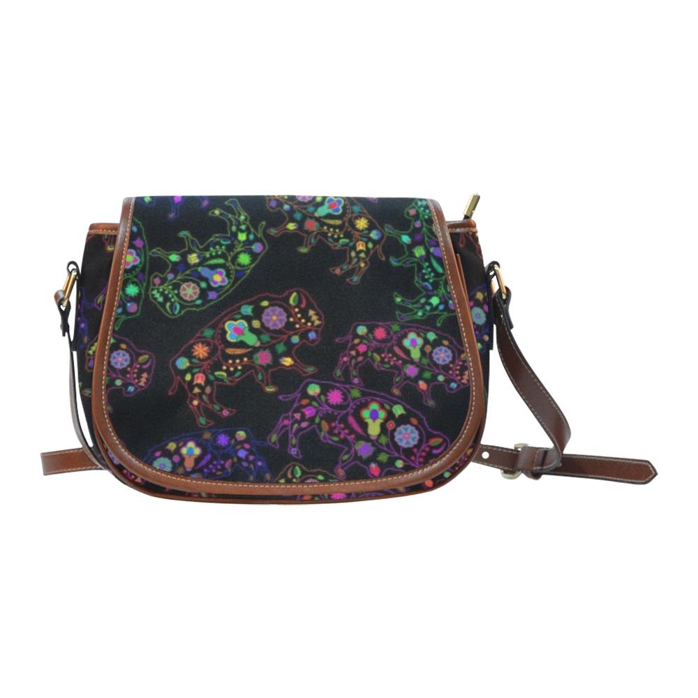 Floral Buffalo Saddle Bag/Small (Model 1649) Full Customization bag e-joyer 