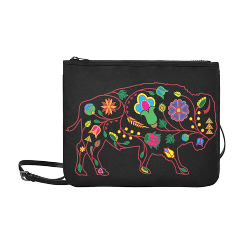 Floral Buffalo Slim Clutch Bag (Model 1668) Slim Clutch Bags (1668) e-joyer 