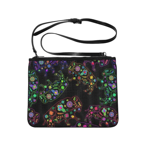 Floral Buffalo Slim Clutch Bag (Model 1668) Slim Clutch Bags (1668) e-joyer 